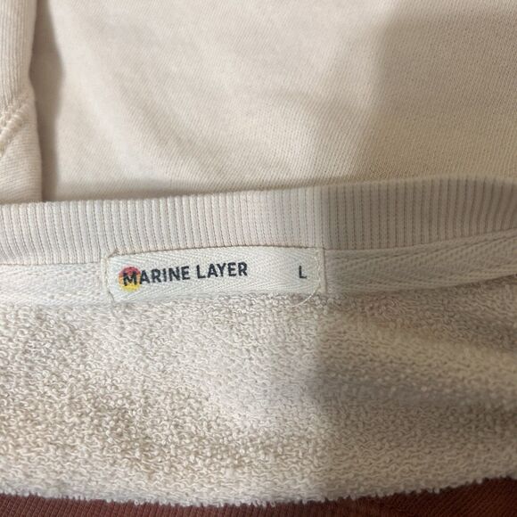 Marine Layer Vintage Terry Sweatshirt Amber Brown Dip Dye Size M - Picture 9 of 12